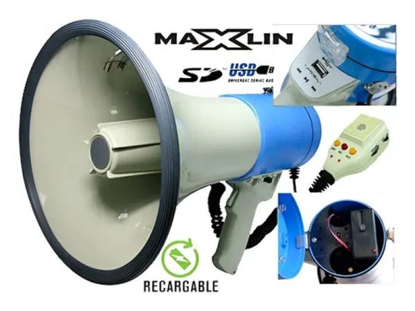 Megafono Portatil Maxlin USB/SD